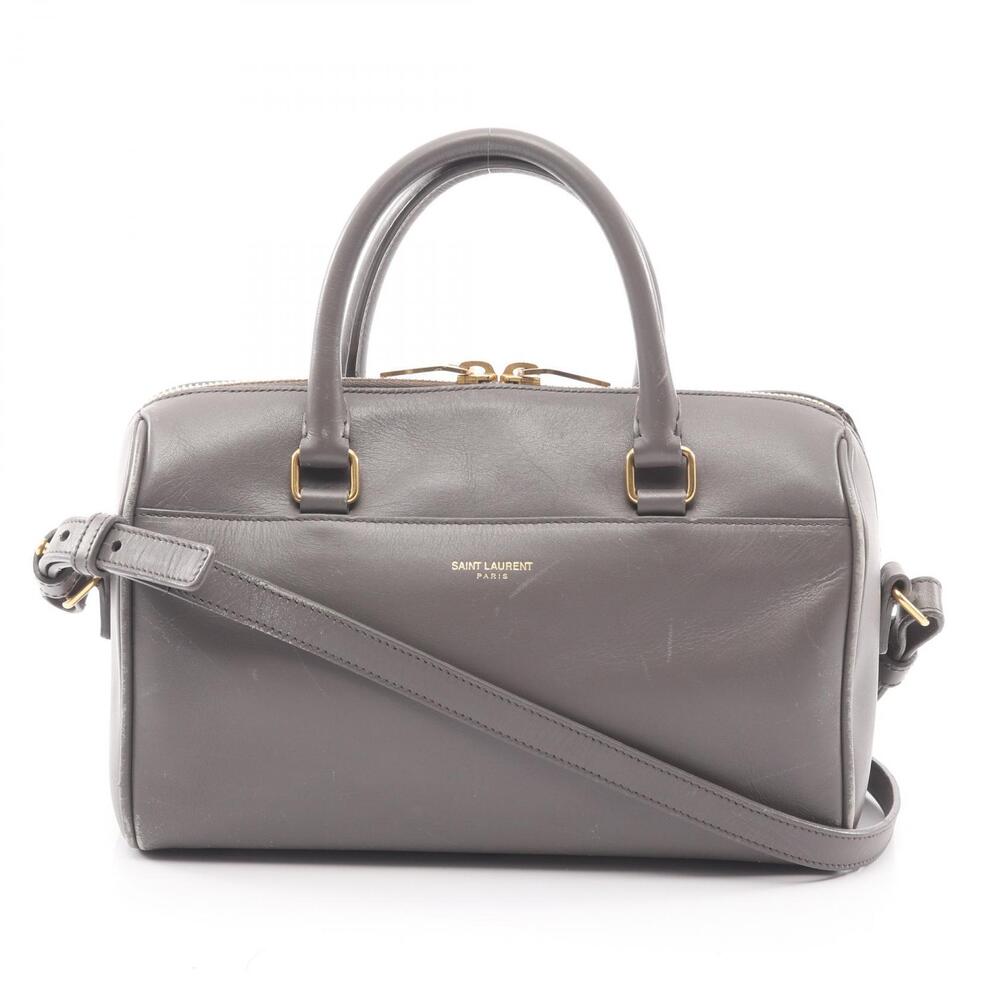 Saint Laurent Paris Baby Duffle Handbag Leather Gray